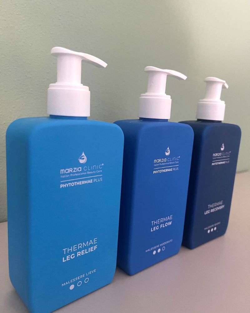 La linea Thermae L.E.G.S. di Marzia Clinic: tre soluzioni pensate dare benessere delle gambe in base all'intensità del malessere.